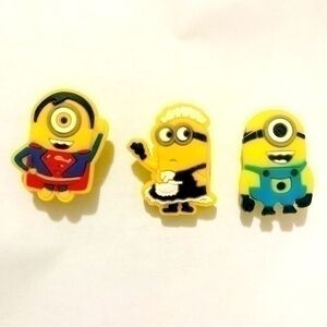 Set of 3 Minions Croc Charms